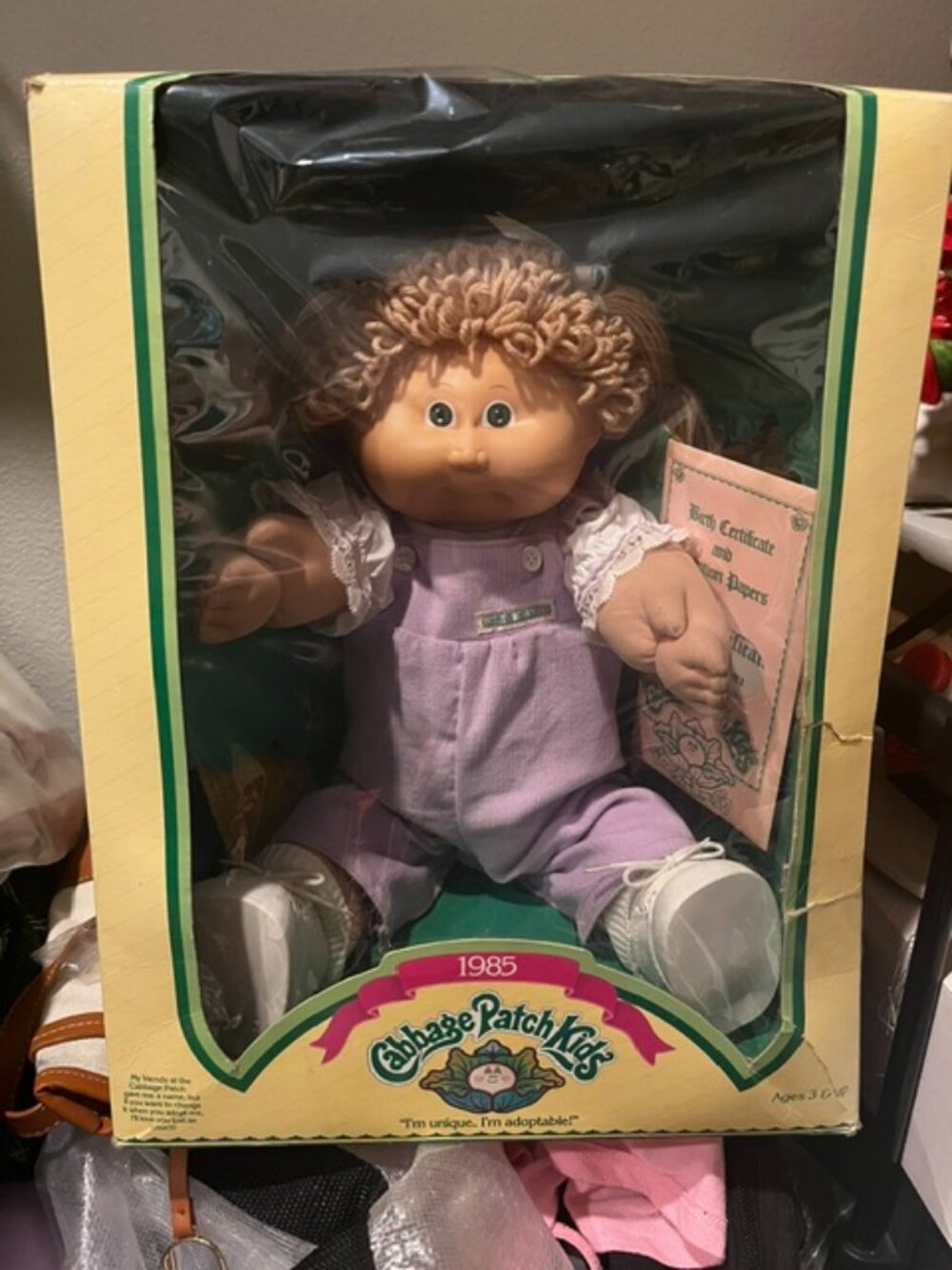 Vintage 1985 Cabbage Patch Doll With Adoption Papers